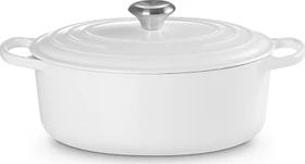 Le Creuset Signature Gusseisen Bräter oval mit Edelstahlknauf 29cm 4.7l white