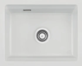 systemceram Kara 50 U/g Unterbau Becken mittig mit Ablauffernbedienung satin