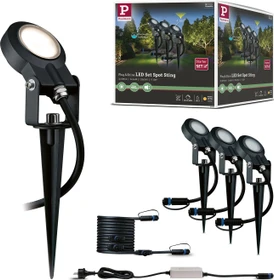 Paulmann Plug & Shine Sting 6W Gartenspot anthrazit, 3 Stück