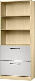 Hammerbacher HR-Schrank 5OH V7300, Relinggriff, ahorn/silber, Aufbewahrungskombination