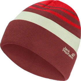 Jack Wolfskin Stripy Knit Beanie siren red (Junior)