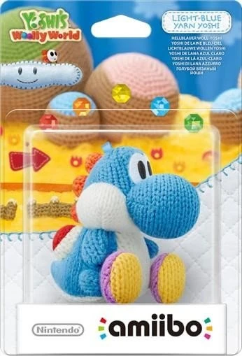 Nintendo amiibo Figur Yoshi's Woolly World Collection Hellblauer Woll-Yoshi (Switch/WiiU/3DS)