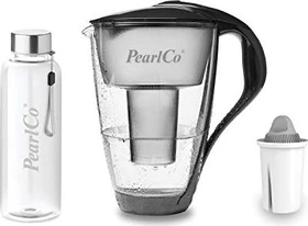 PearlCo Glas Tischwasserfilter inkl. Kartusche Classic protect+ anthrazit