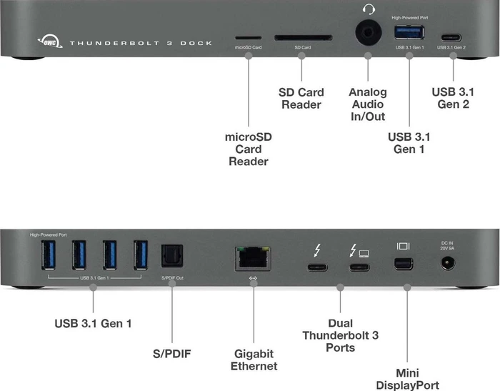 OWC Thunderbolt 3 Dock, 14-port, grau