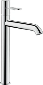 Hansgrohe Axor Uno Waschbeckenarmatur 250 mit Bügelgriff für Waschschüsseln und Ablaufgarnitur polished black chrome