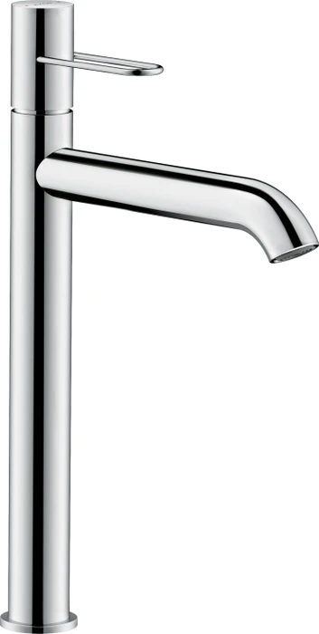 Hansgrohe Axor Uno Waschbeckenarmatur 250 mit Bügelgriff für Waschschüsseln und Ablaufgarnitur polished black chrome