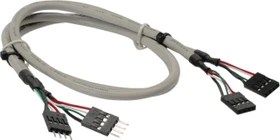 InLine USB 2.0 Pinheader Pfostenstecker/Pfostenbuchse Verlängerung, 0.6m (33440C)