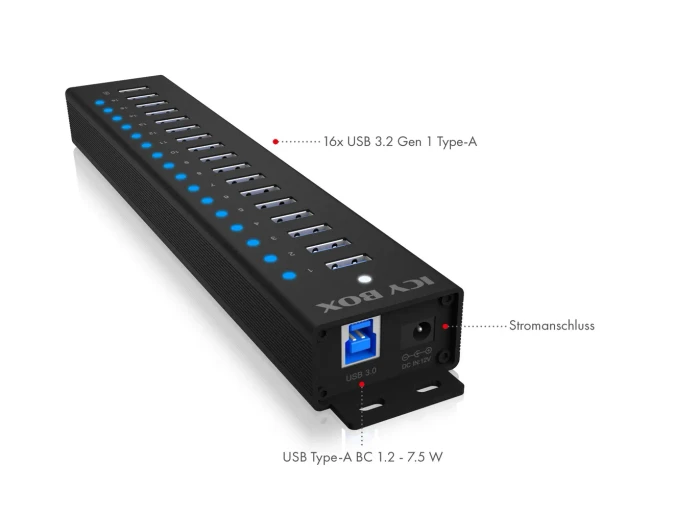 RaidSonic Icy Box IB-HUB1717-U3, USB-B 3.0 [Buchse]