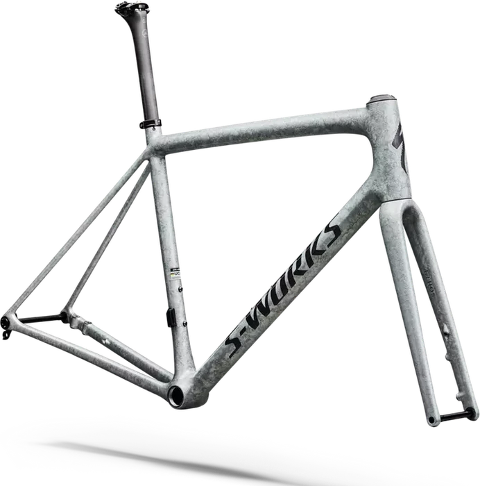 Specialized S-Works Aethos 2 Rennrad Rahmenset gloss silver blurred impasto