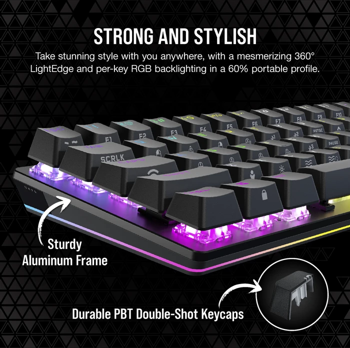 Corsair Gaming K70 PRO MINI Wireless, MX SPEED RGB Silver, USB/Bluetooth, US