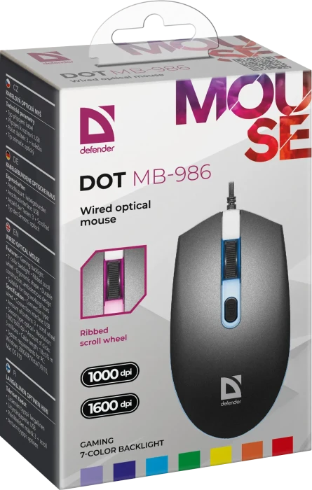 Defender Dot MB-986 Wired Optical Mouse schwarz, USB