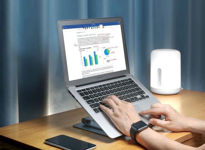 Mozos Notebook-Stand 11-17", silber, faltbar