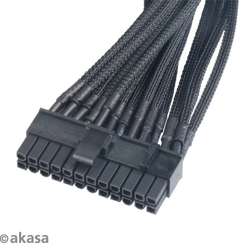Akasa Flexa P24, 24-Pin ATX Verlängerungskabel, 400mm, sleeved schwarz