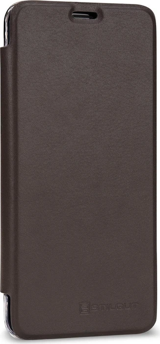 Stilgut Book Type NFC/RFID Blocking Cover für Samsung Galaxy S9 braun