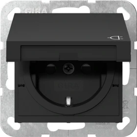 Gira System 55 SCHUKO-Steckdose, schwarz matt