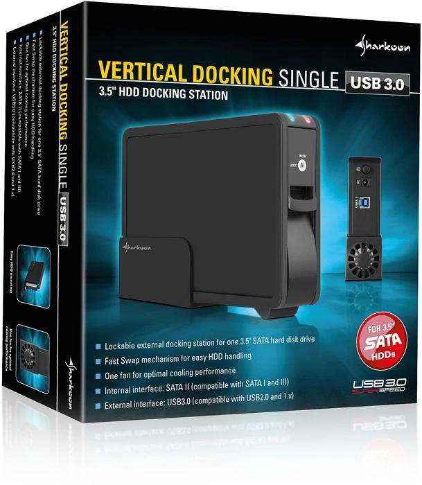 Sharkoon Vertical Docking Single, USB-B 3.0