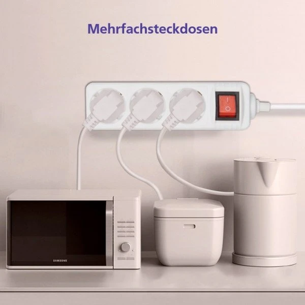 Helos CLASSIC Steckdosenleiste mit Schalter, 3-fach, 1.5m, weiß
