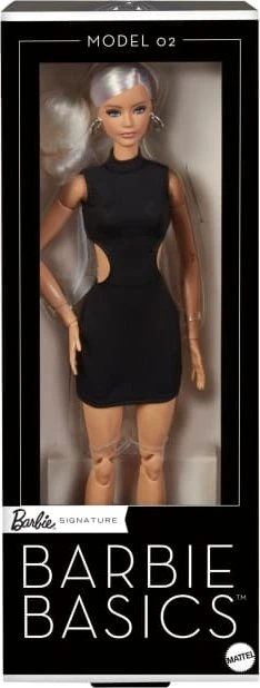 Mattel Barbie - Basics - Modell 2 mit blonden Haaren in Schwarzem Kleid und Gladiatorstiefeln