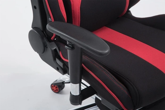 CLP Racing Limit Stoff Gamingstuhl mit Fußstütze, schwarz/rot