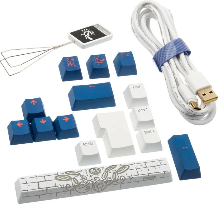 Ducky One 2 SF PBT, Pure White, MX RGB RED, USB, DE