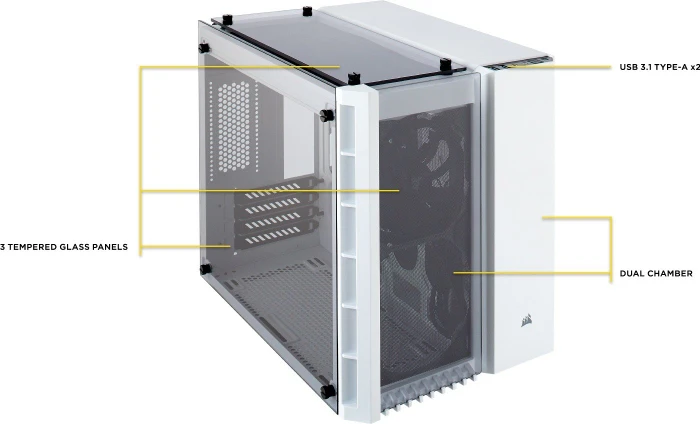 Corsair Crystal Series 280X, weiß, Glasfenster