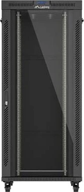 Lanberg 19" Rackschrank 37HE, LCD, freistehend, Flat Pack, V2, Glastür, IP20, RAL 9004, 1000mm tief
