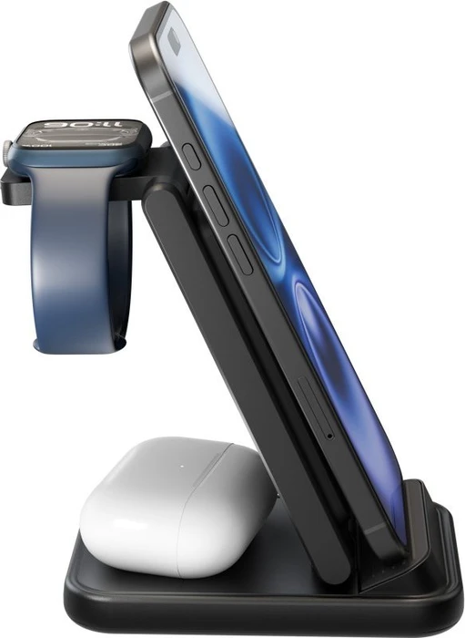 Wentronic Kabelloses 3-in-1 Ladegerät 15W schwarz