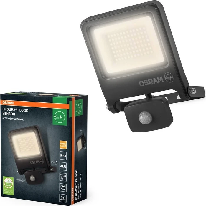 Osram Ledvance Endura Flood Sensor 50W 3000K Wandleuchte dunkelgrau