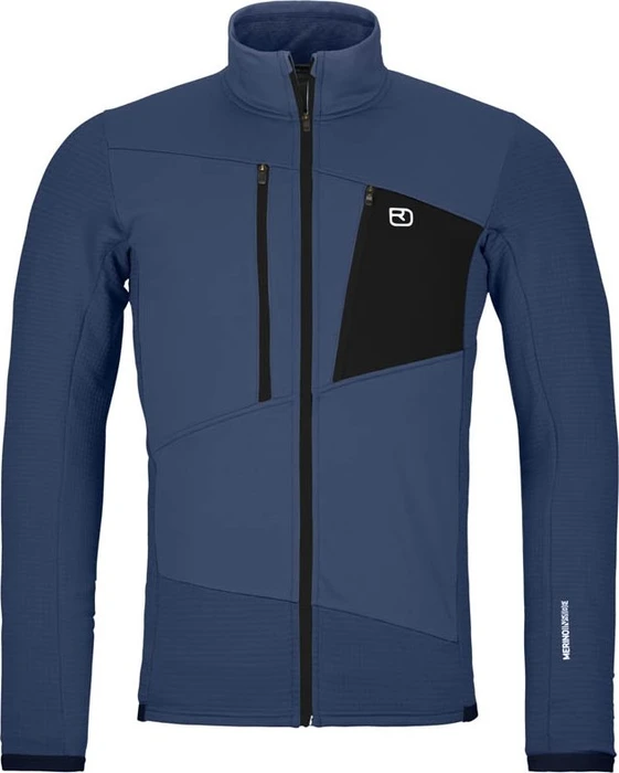 Ortovox Fleece Grid Funktionsjacke blue nunatak (Herren)