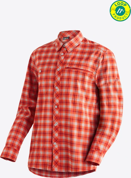 Maier Sports Kasen Hemd langarm red check (Herren)