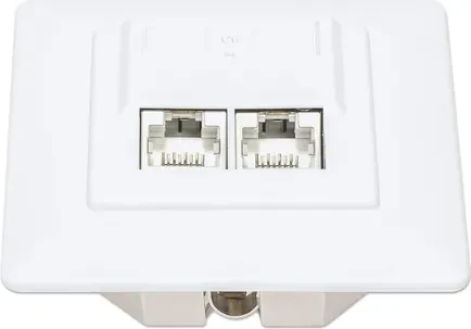 Intellinet 2-Port Cat6 10G RJ45-Netzwerkdose, geschirmt