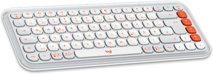 Logitech POP Icon Keys, Off-White & Orange, Logi Bolt, USB/Bluetooth, DE
