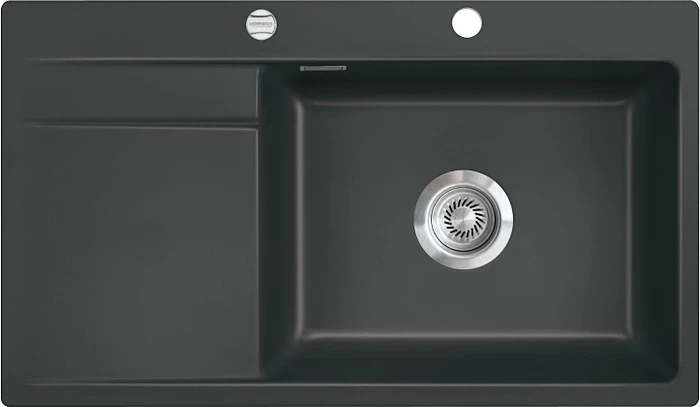 systemceram Stema 86 SL F Einbau Becken rechts mit Ablauffernbedienung schiefer