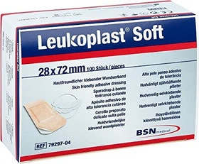 BSN medical Leukoplast Soft Wundverband Strips, 2.8 x 7.2cm, 100 Stück