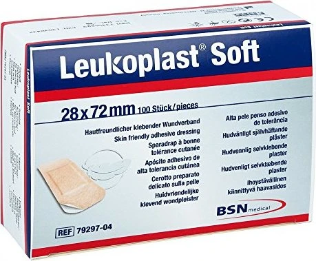 BSN medical Leukoplast Soft Wundverband Strips, 2.8 x 7.2cm, 100 Stück