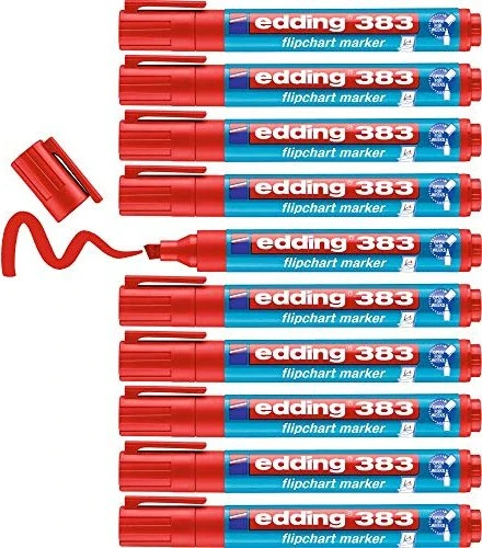 edding 383 Flipchartmarker rot, 10er-Pack