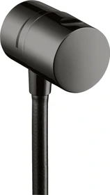 Hansgrohe Axor Uno Wandanschluss mit Absperrventil rund polished black chrome