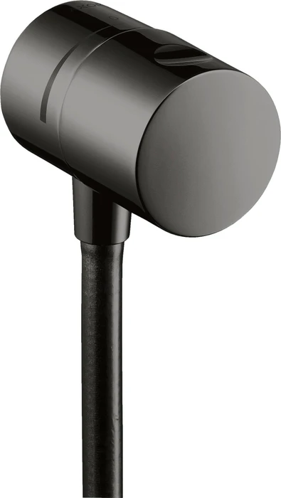 Hansgrohe Axor Uno Wandanschluss mit Absperrventil rund polished black chrome