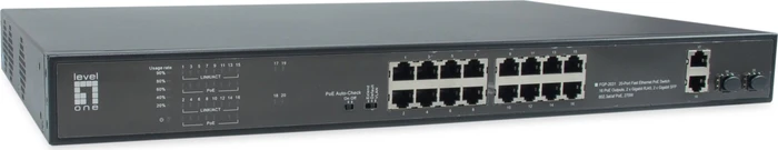 LevelOne FGP-2031 Rackmount Switch, 18x RJ-45, 2x SFP, 270W PoE+