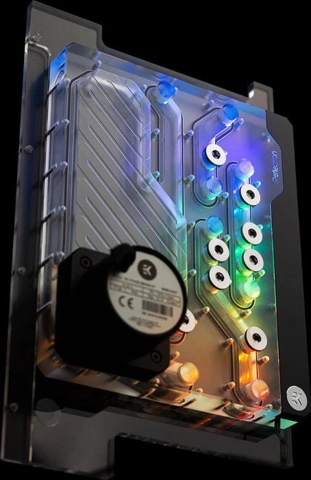 EK Water Blocks Quantum Line EK-Quantum Reflection PC-O11D Mini D5 PWM D-RGB, Verteilerplatte mit Pumpe, Acryl