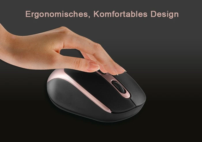 Inca IWM-211RG Silent Wireless Mouse schwarz/rosegold, USB