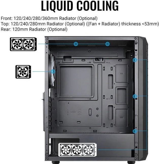 AeroCool Beam, inkl. 4x Lüfter, Lüfter LED RGB, Glasfenster
