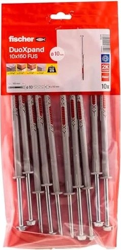 fischer DuoXpand 10x160 FUS B (10) Schrauben/Dübel-Sortiment, 10 Stück