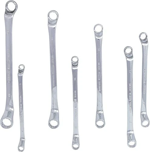 KS Tools CHROMEplus Doppelringschlüssel Schraubenschlüsselsatz inkl. Tasche, 7-tlg.
