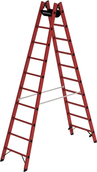 Günzburger Steigtechnik Kunststoff 2-tlg. Stehleiter, 2x 10 Stufen