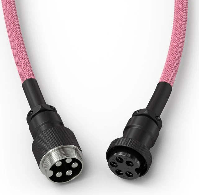 Glorious Coiled Cable USB-C auf USB-A, Tastaturkabel (Spiral-Textilkabel), 1.37m, Prism Pink