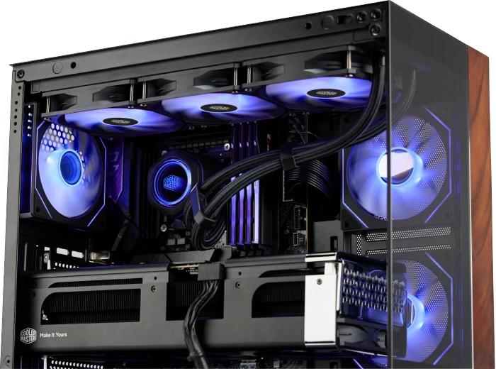 Cooler Master Elite 690 Wood Black, schwarz/braun, Glasfenster
