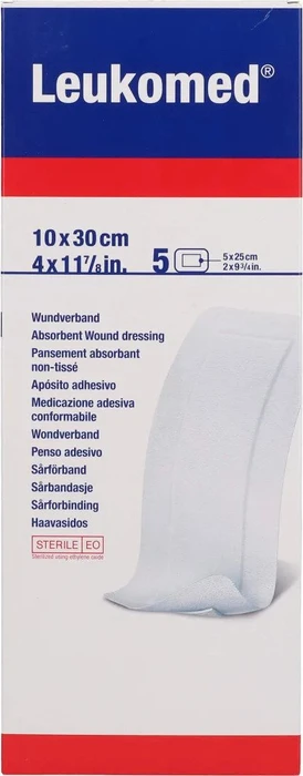 BSN medical Leukomed Pflaster steril, 10 x 30cm, 5 Stück