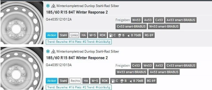 Dunlop Winter Response 2 185/60 R15 84T