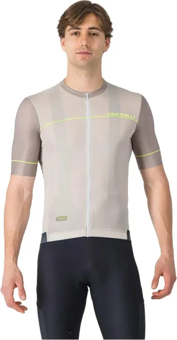 Castelli Unlimited Endurance 2 Trikot kurzarm silver moon/dark silver moon/electric lime (Herren)